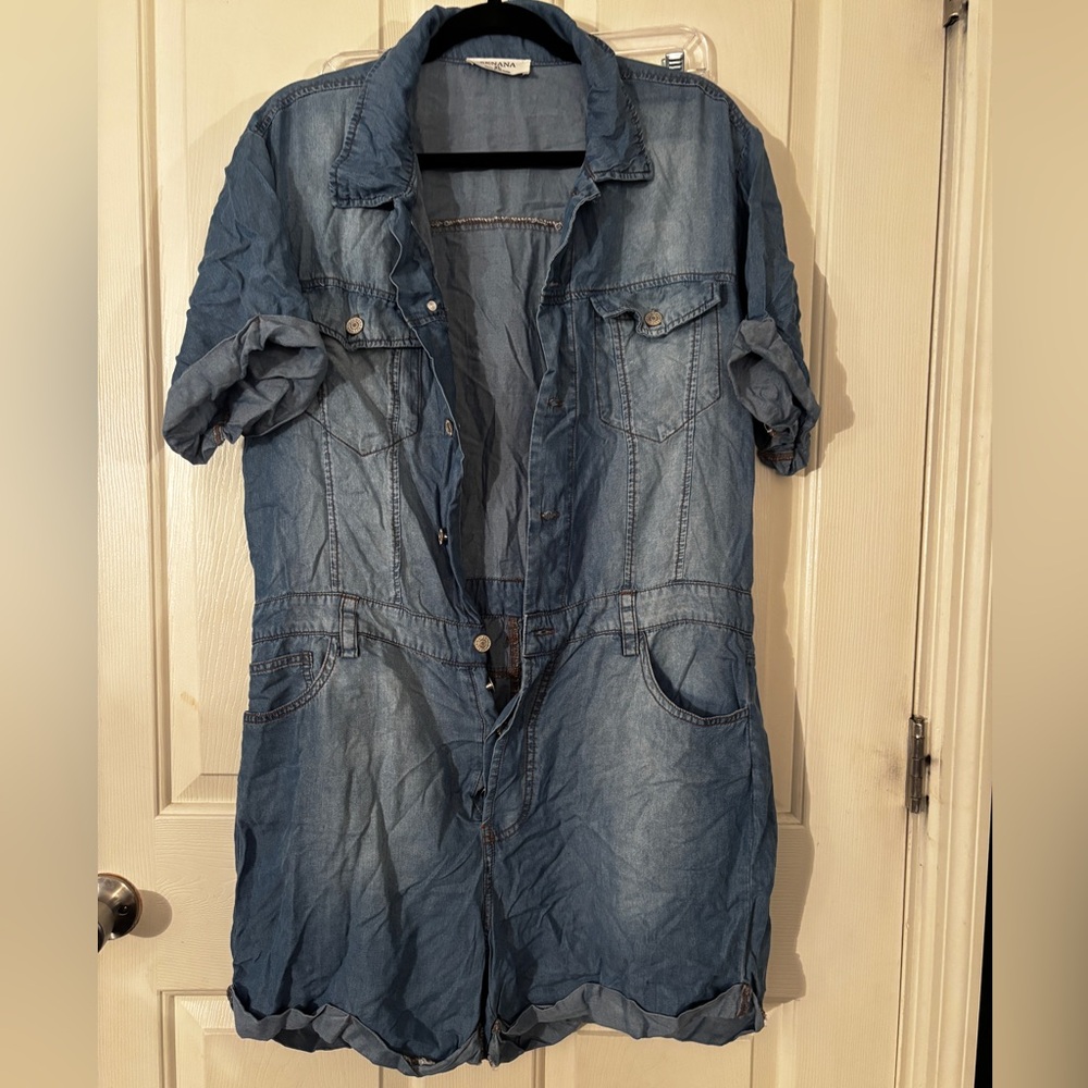 Zenana Denim Like Jumpsuit - XL